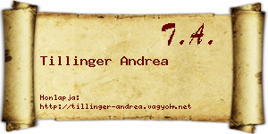 Tillinger Andrea névjegykártya